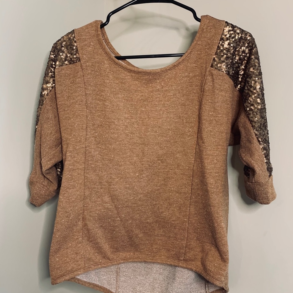 Brown Sequin shirt